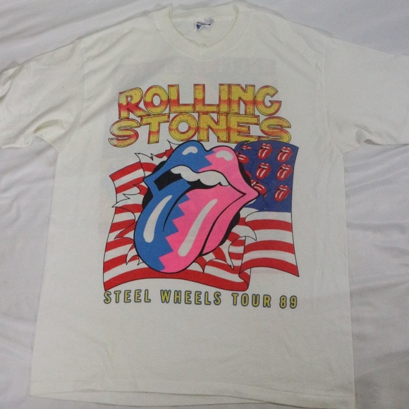 Vintage ROLLING STONES Steel Wheels Tour 1989 Tee - Picture 2 of 8